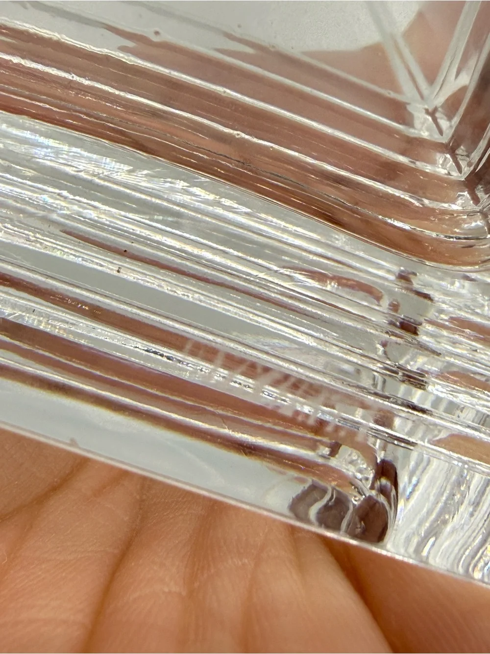 Tiffany & Co. crystal vase with a tapered architectural design 1980